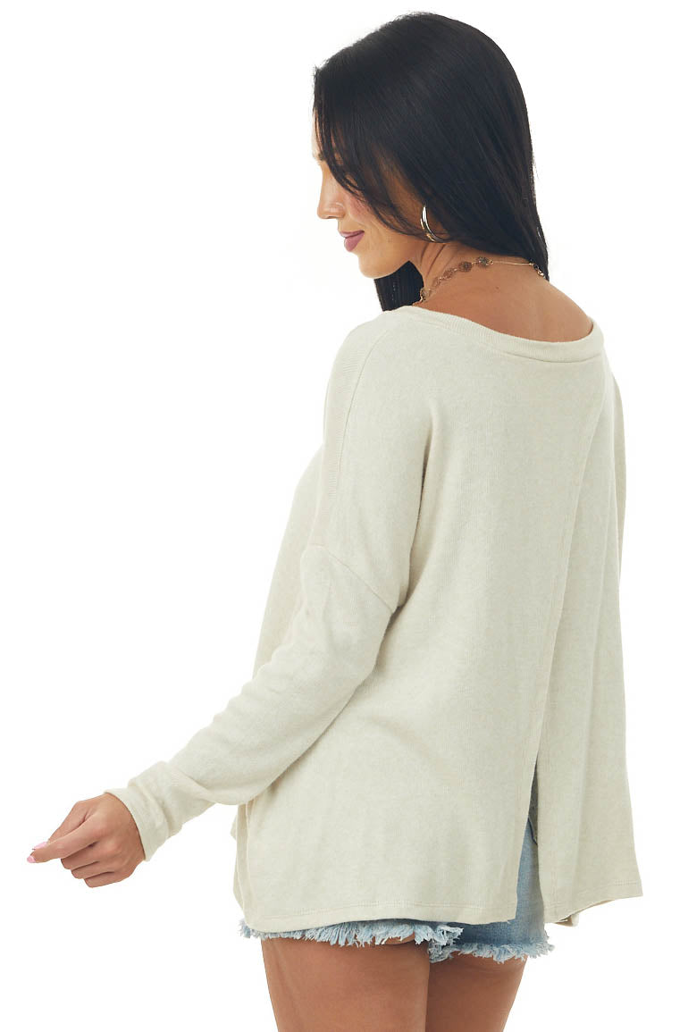 Vanilla Two Tone Soft Ribbed Open Back Top