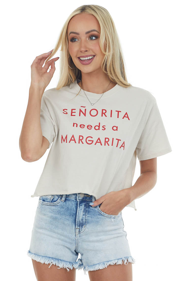 Vanilla 'Senorita Needs a Margarita' Crop Top