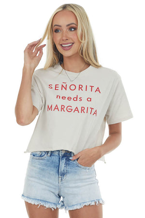 Vanilla 'Senorita Needs a Margarita' Crop Top