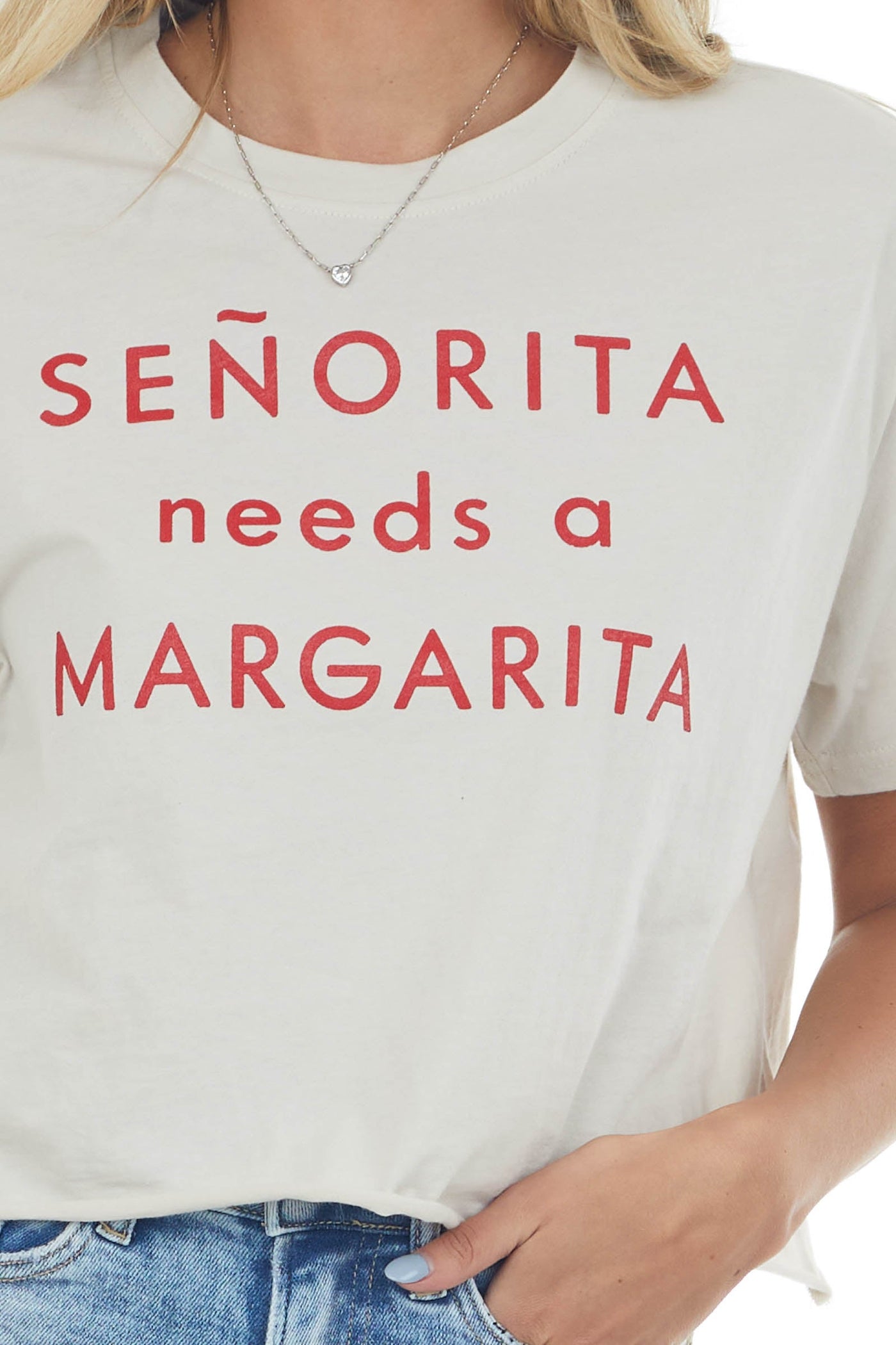 Vanilla 'Senorita Needs a Margarita' Crop Top