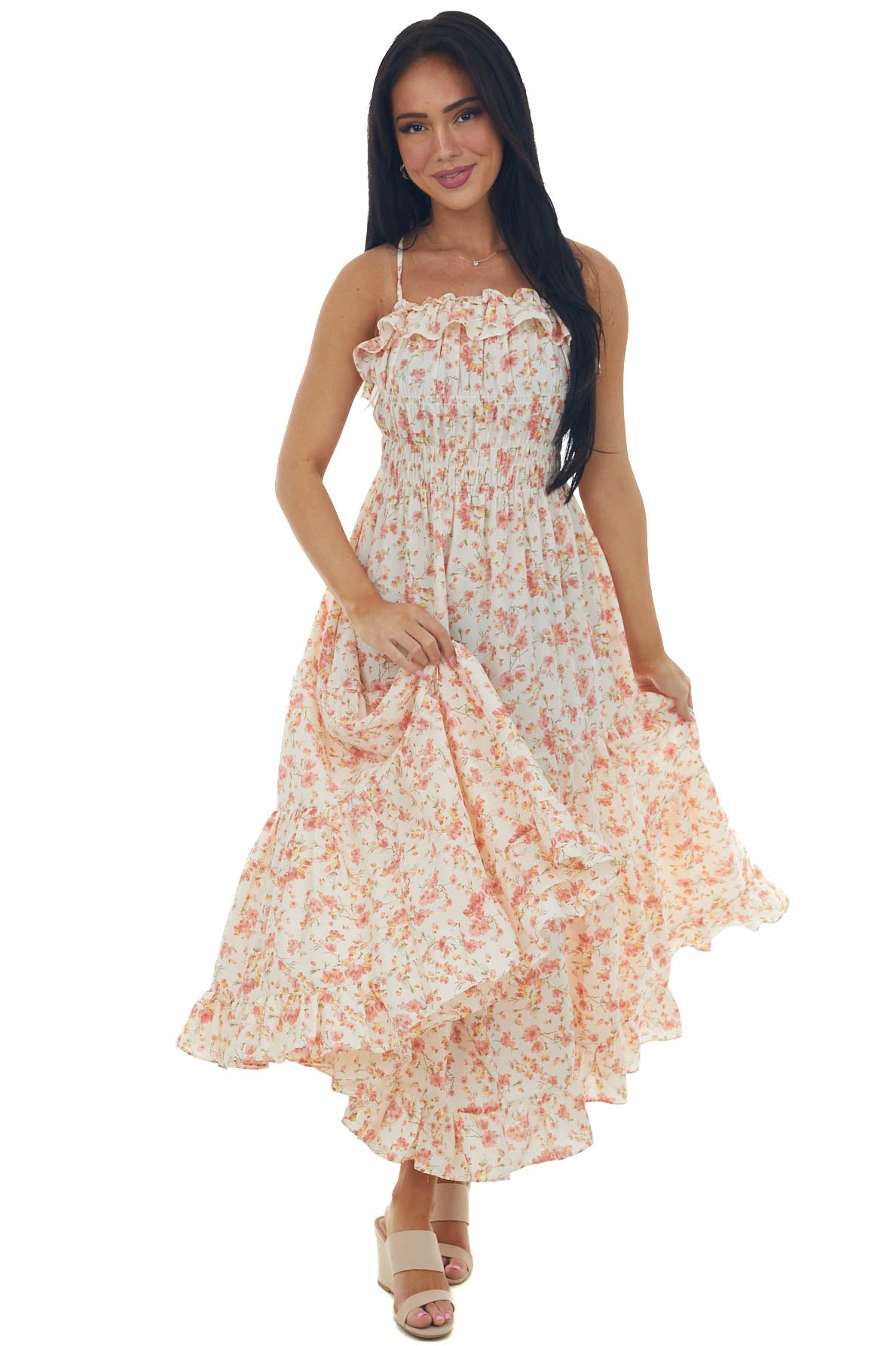 Vanilla and Punch Floral Sleeveless Maxi Dress