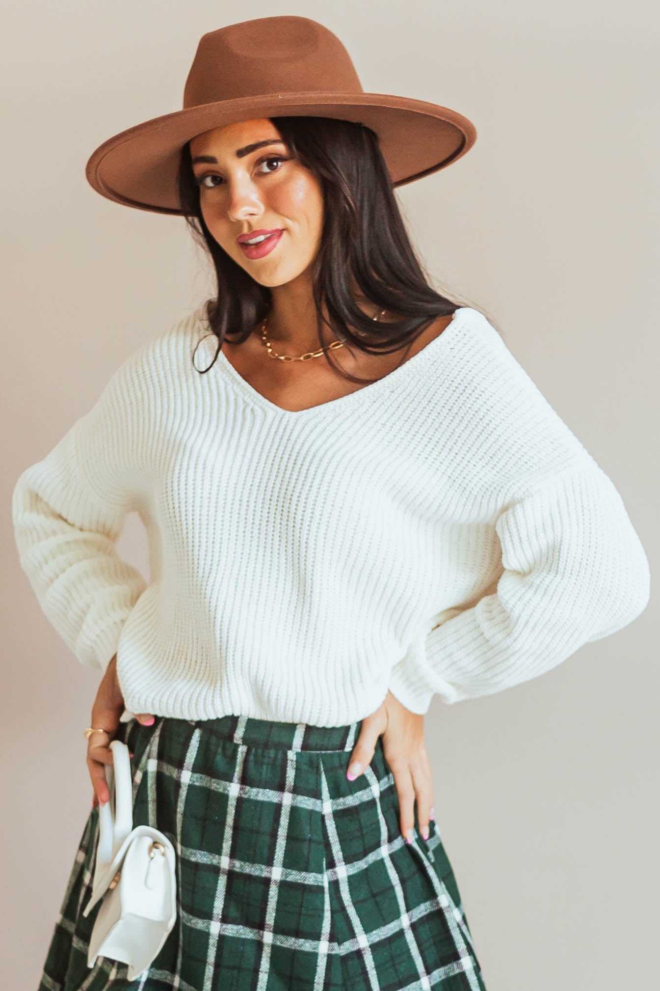 Vanilla Back Twist Drop Shoulder Sweater