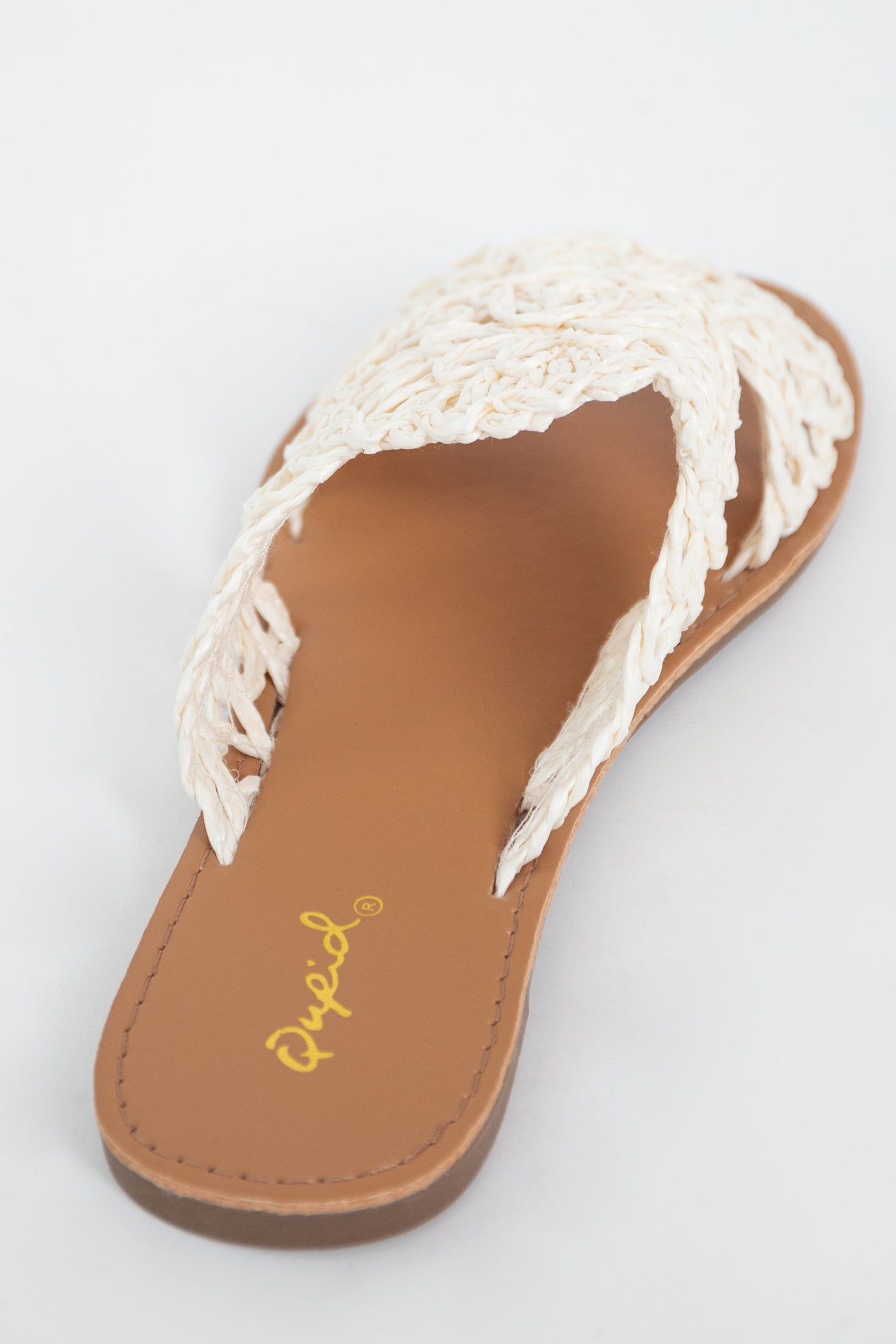 Vanilla Crochet Raffia Slip On Sandals