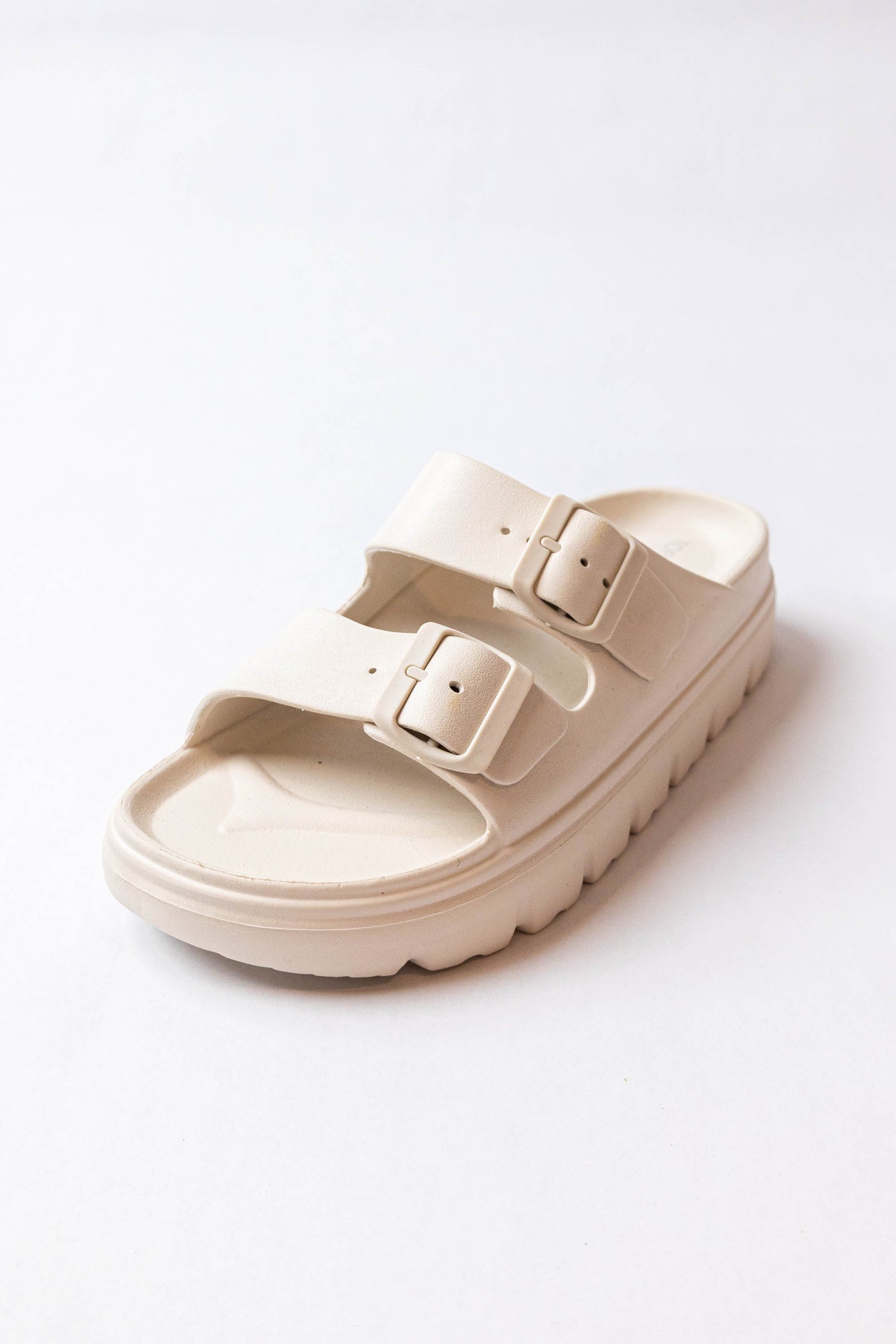 Vanilla Lug Sole Double Buckle Slide Sandals