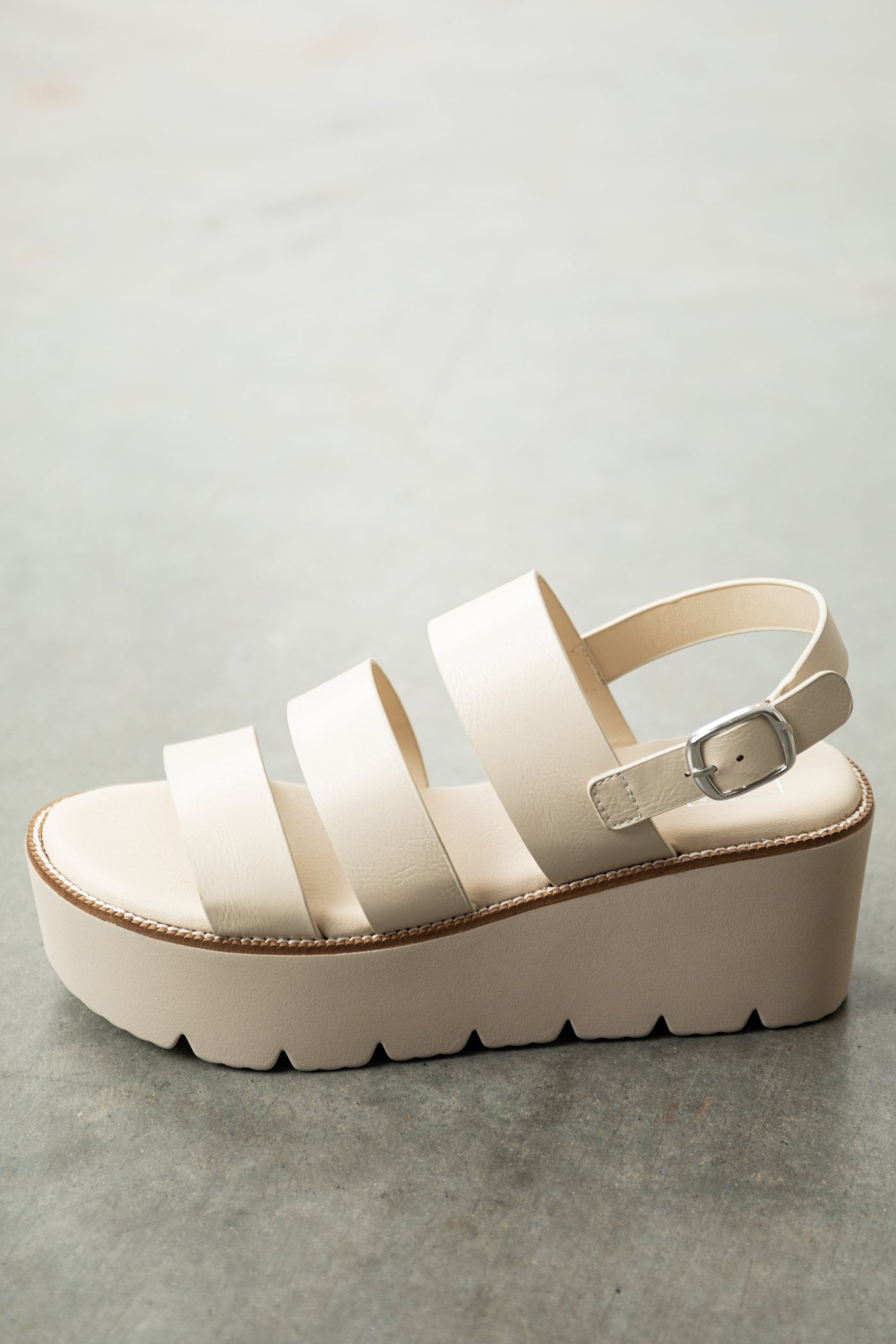 Vanilla Multi Strap Platform Wedge Sandals