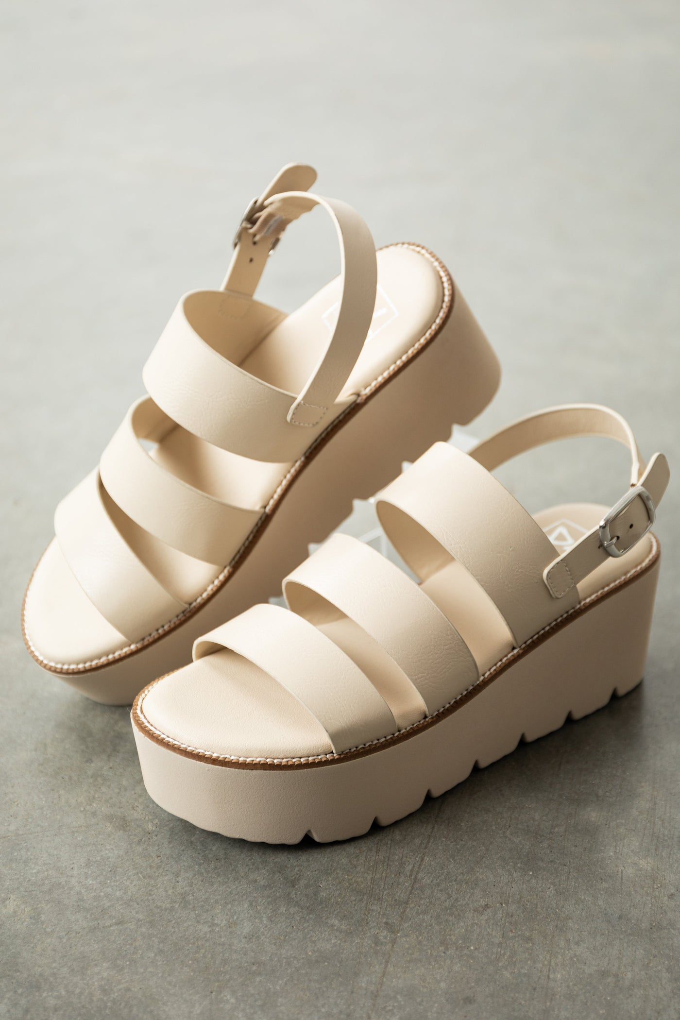 Vanilla Multi Strap Platform Wedge Sandals