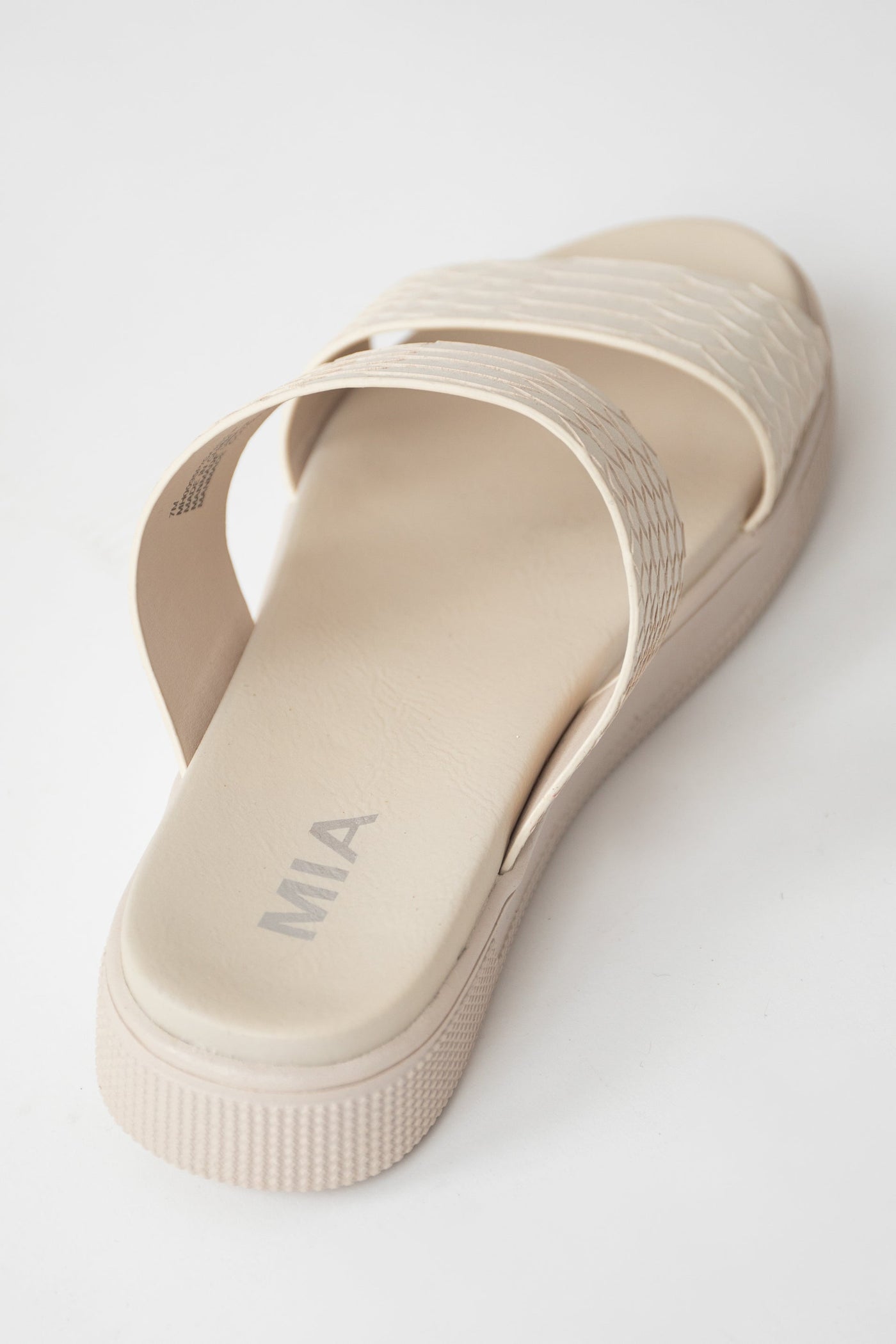 Vanilla Snake Texture Comfy Footbed Slip On Sandals