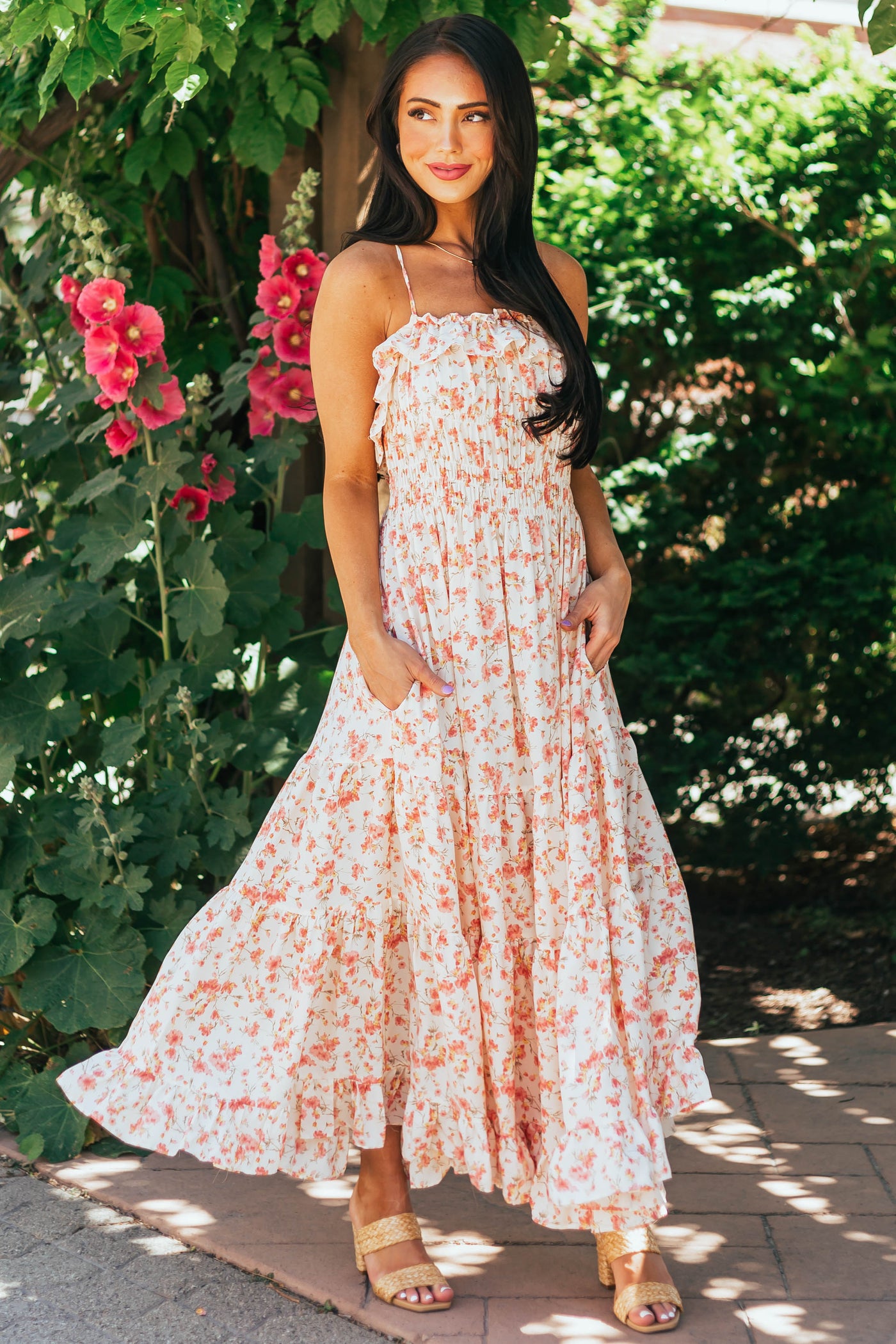 Vanilla and Punch Floral Sleeveless Maxi Dress