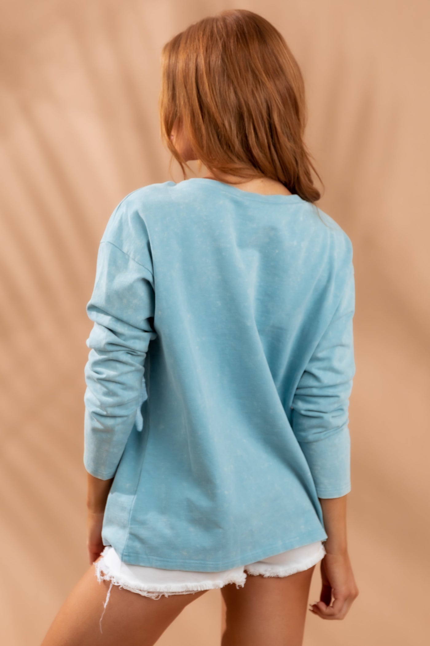 Vintage Blue Washed 'Lake Life' Graphic Pullover