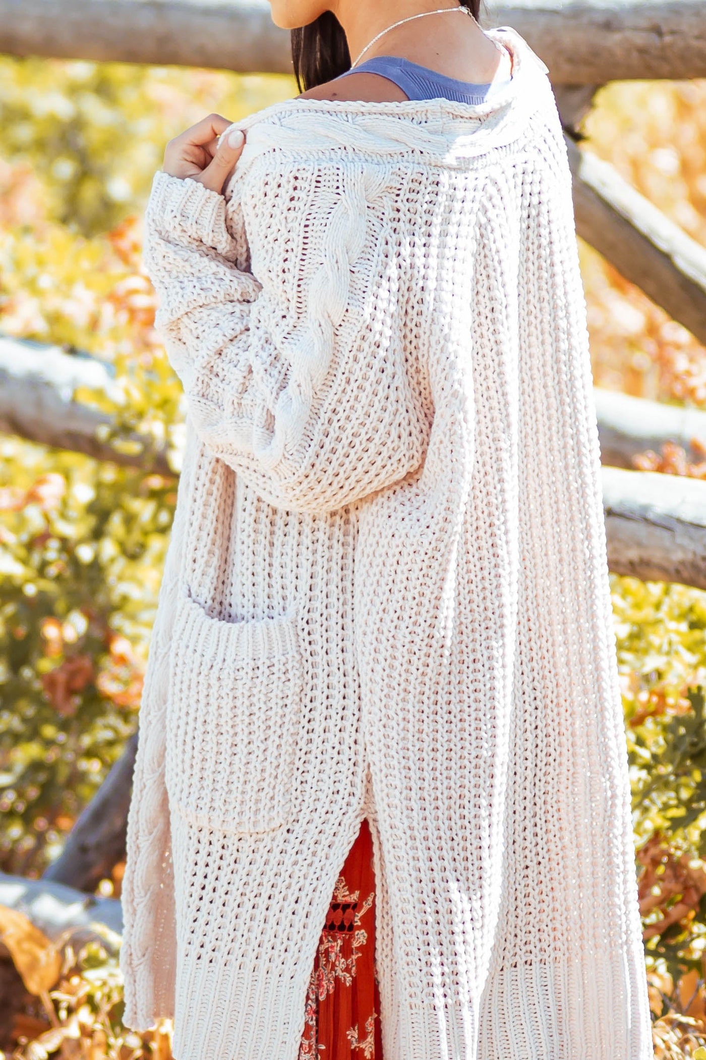 Vintage Cream Soft Chunky Cable Knit Cardigan