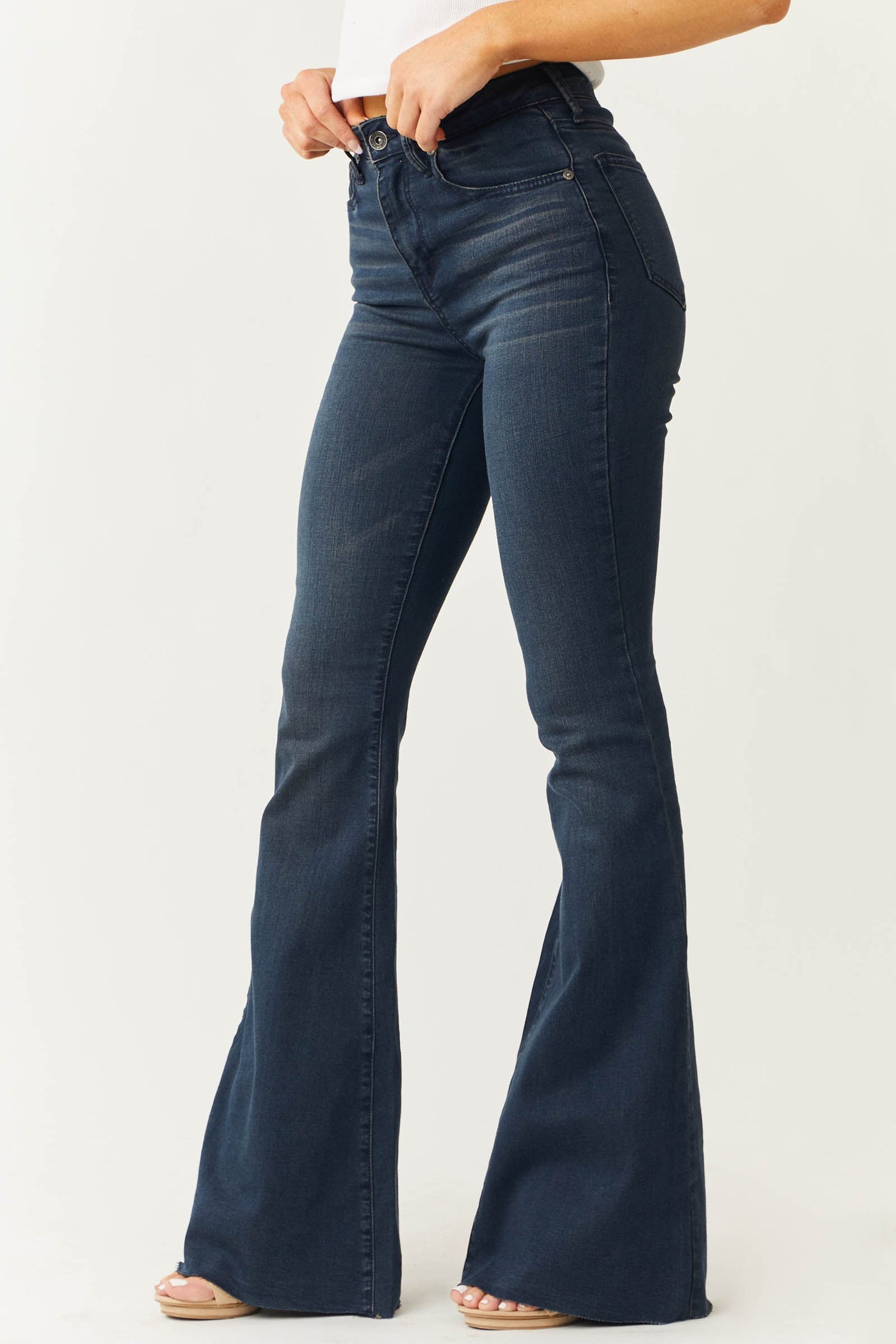 Vintage Dark Wash High Rise Flare Jeans