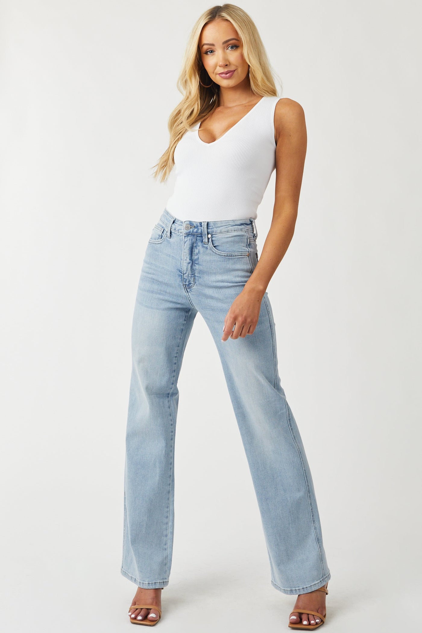 Vintage Light Wash High Rise Control Top Jeans
