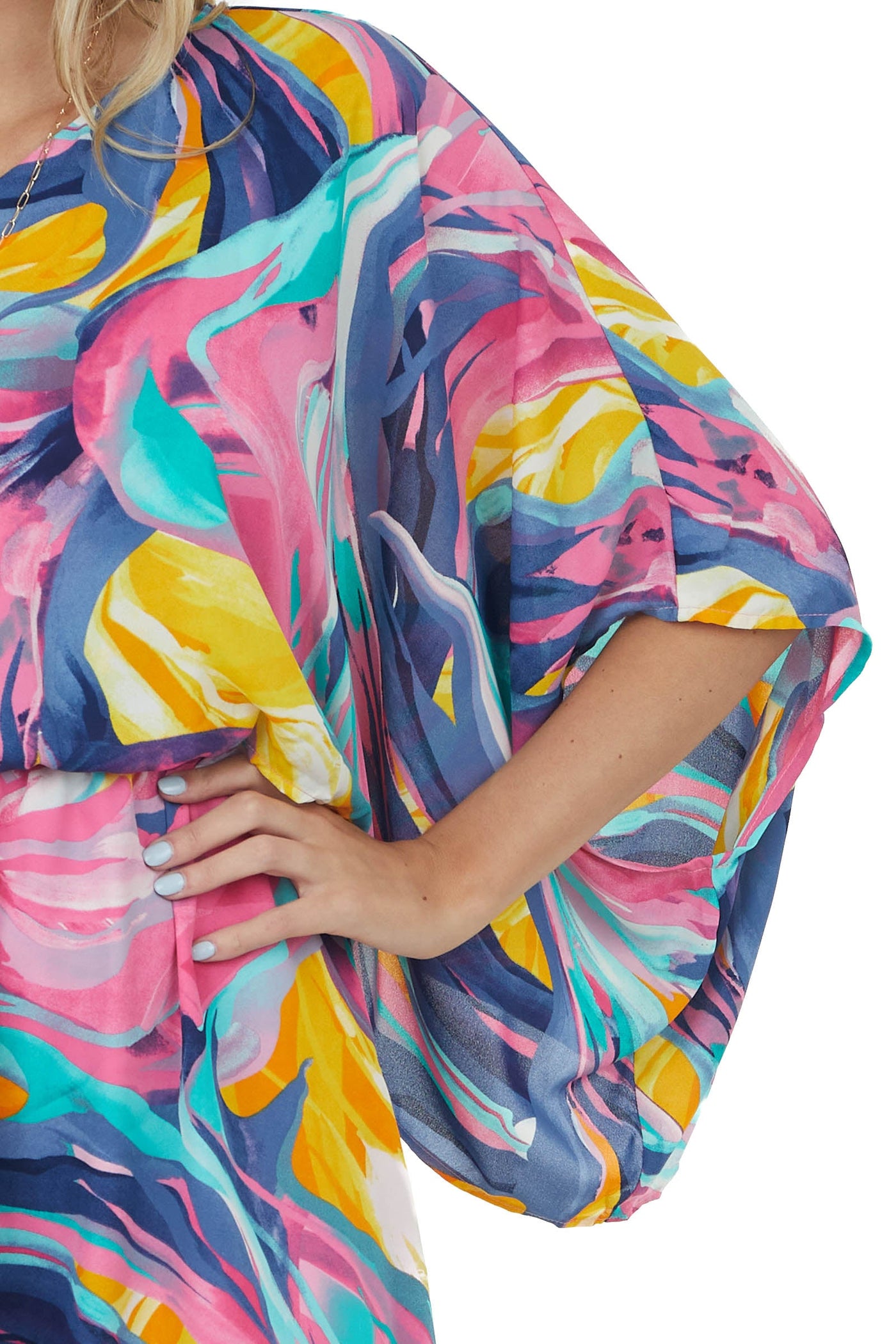 Watermelon Printed One Shoulder Short Dress