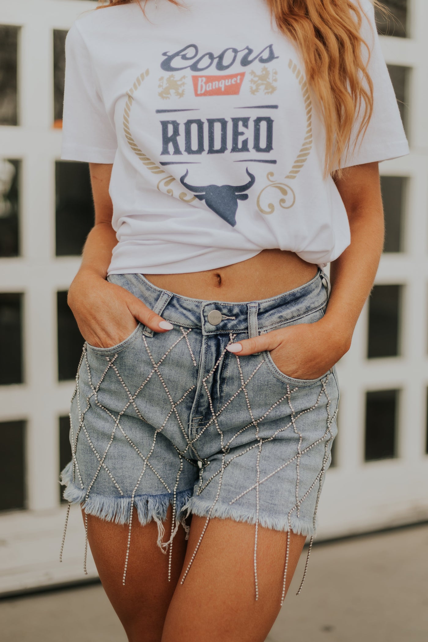 White 'Coors Rodeo' Short Sleeve Graphic Tee