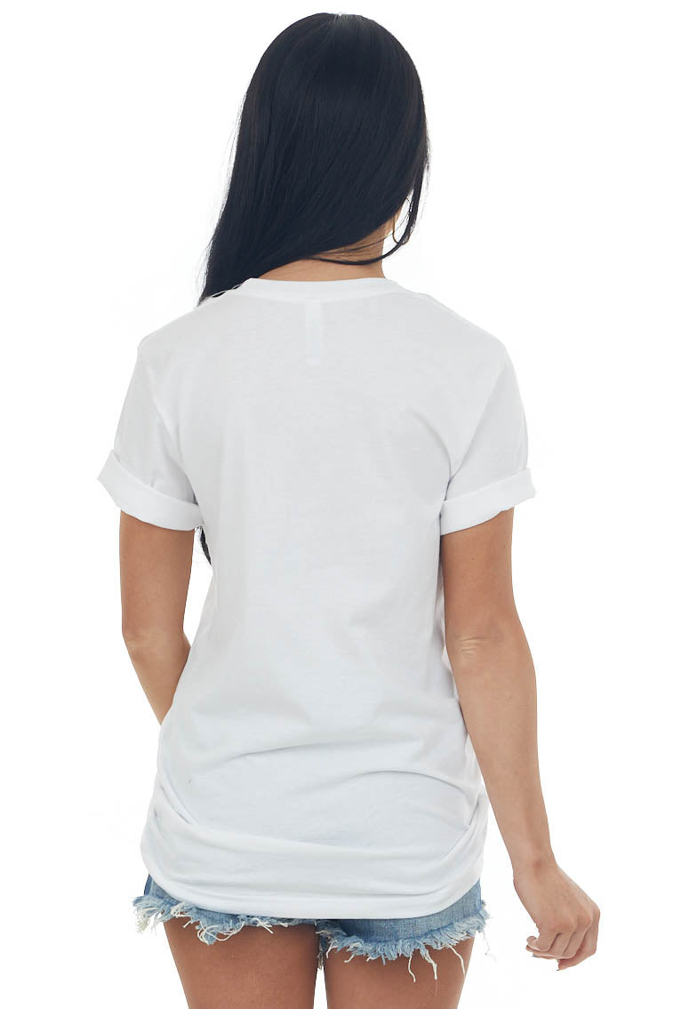 White Retro Sunset 'I Do Crew' Graphic Tee