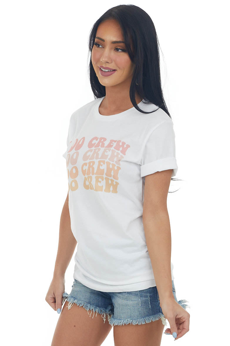 White Retro Sunset 'I Do Crew' Graphic Tee