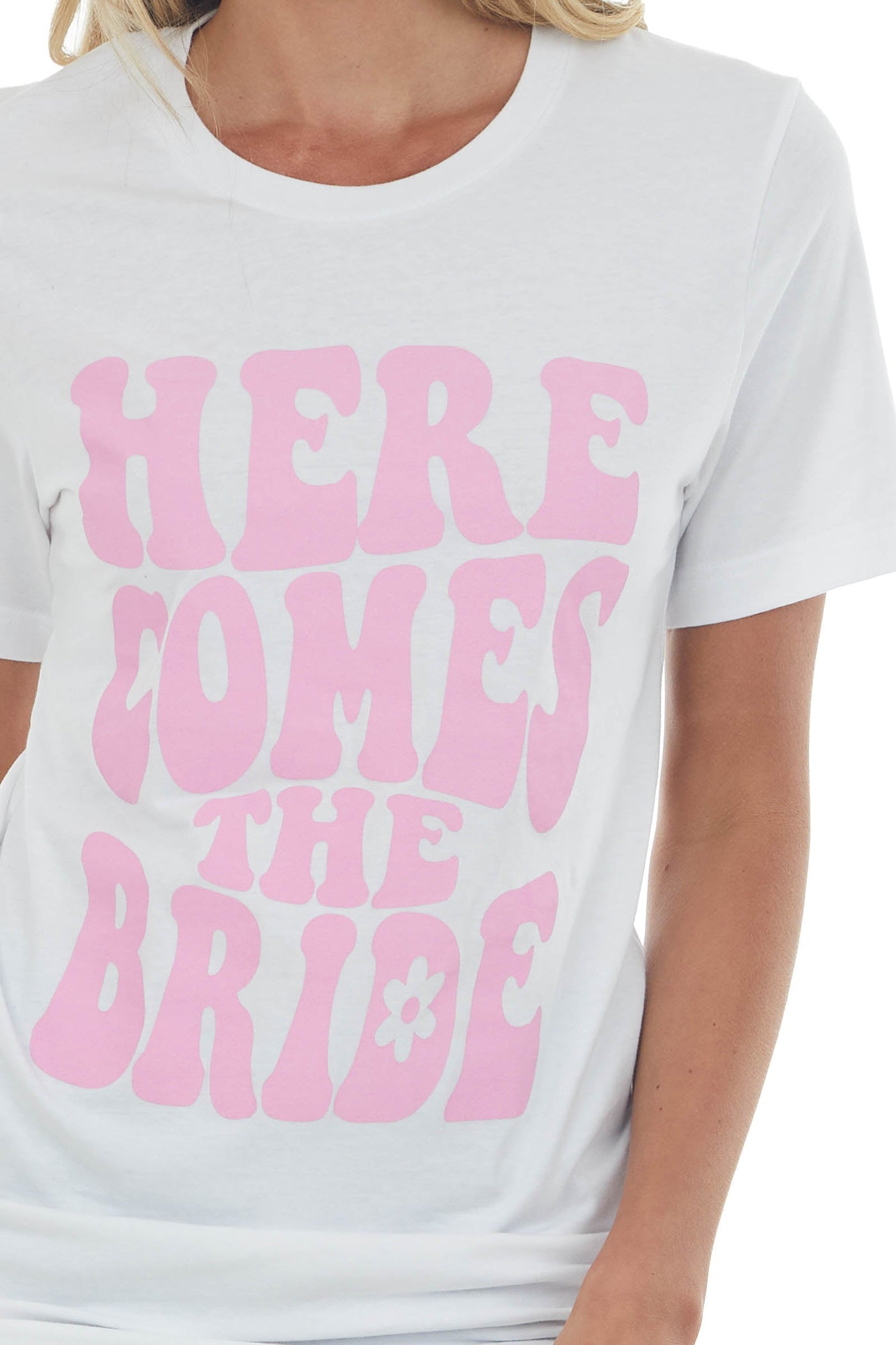 White Retro 'Here Comes The Bride' Graphic Tee