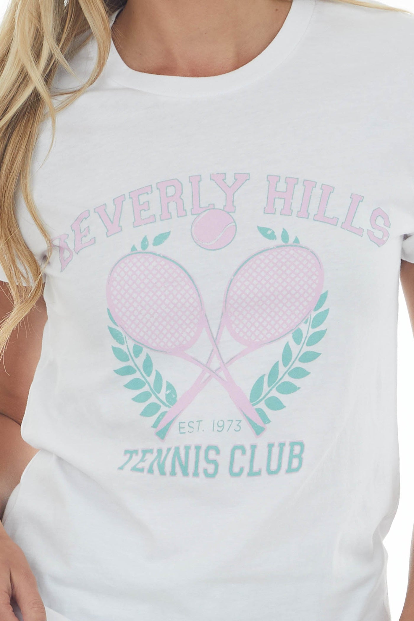 White 'Beverly Hills Tennis Club' Graphic Tee