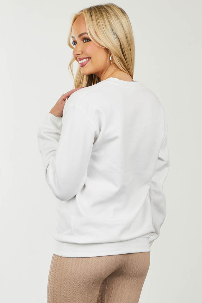 White 'Christmas Vibes' Graphic Sweatshirt