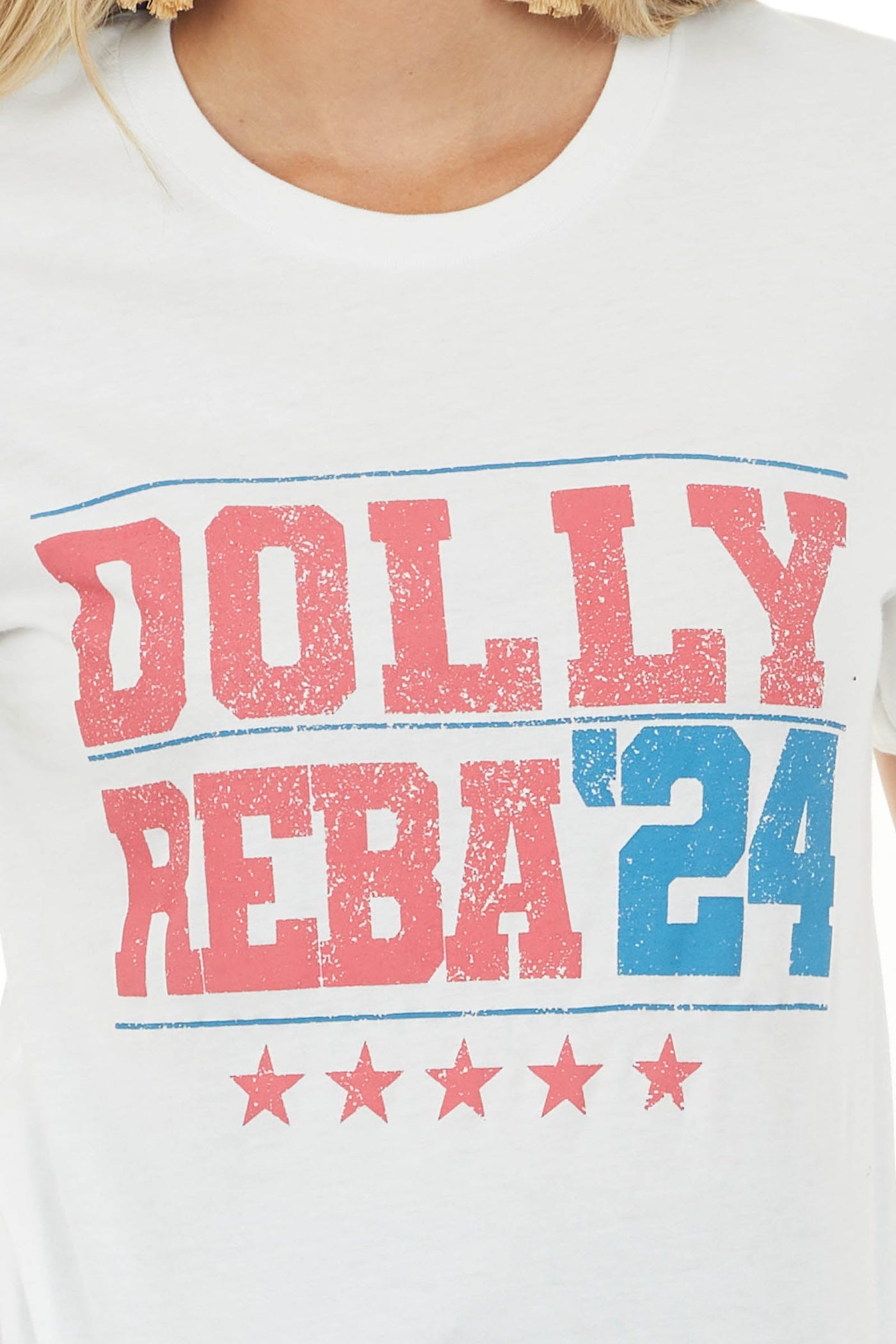 White 'Dolly Reba 24' Campaign Graphic Tee