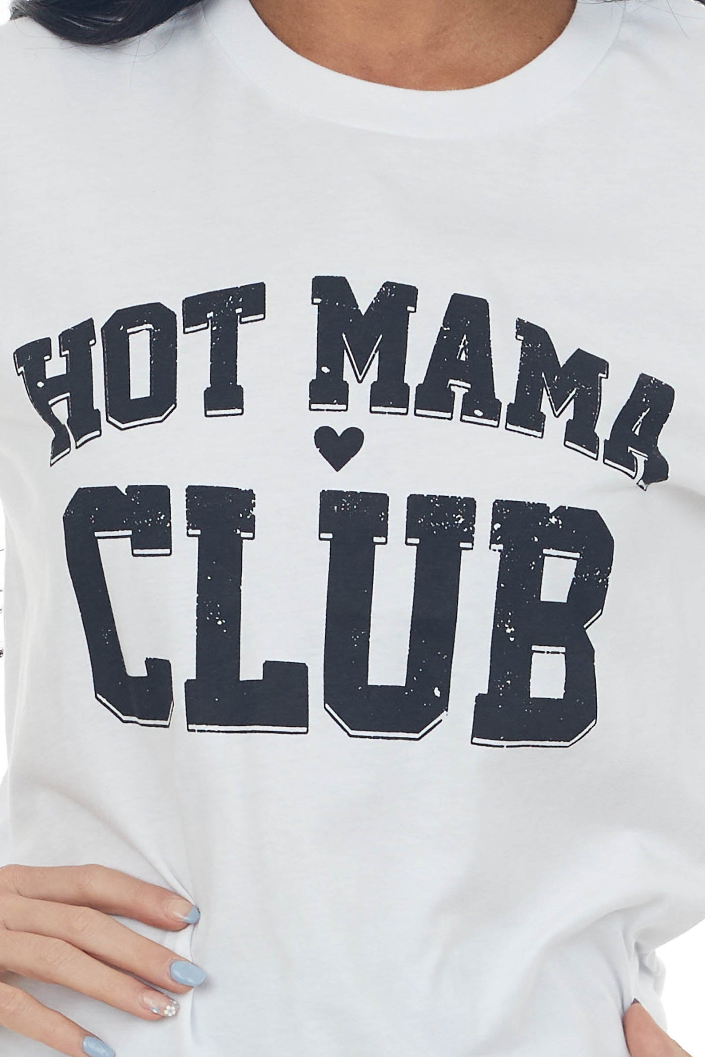 White 'Hot Mama Club' Graphic Tee Shirt
