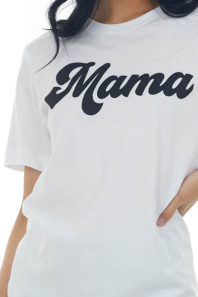 White 'Mama' Short Sleeve Graphic Tee