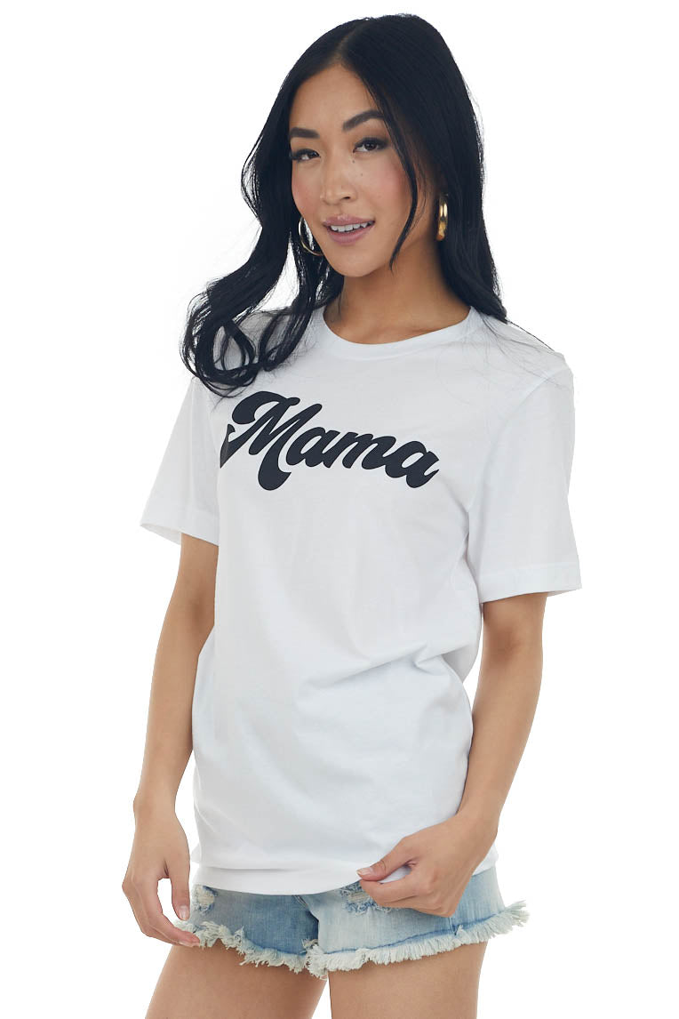 White 'Mama' Short Sleeve Graphic Tee