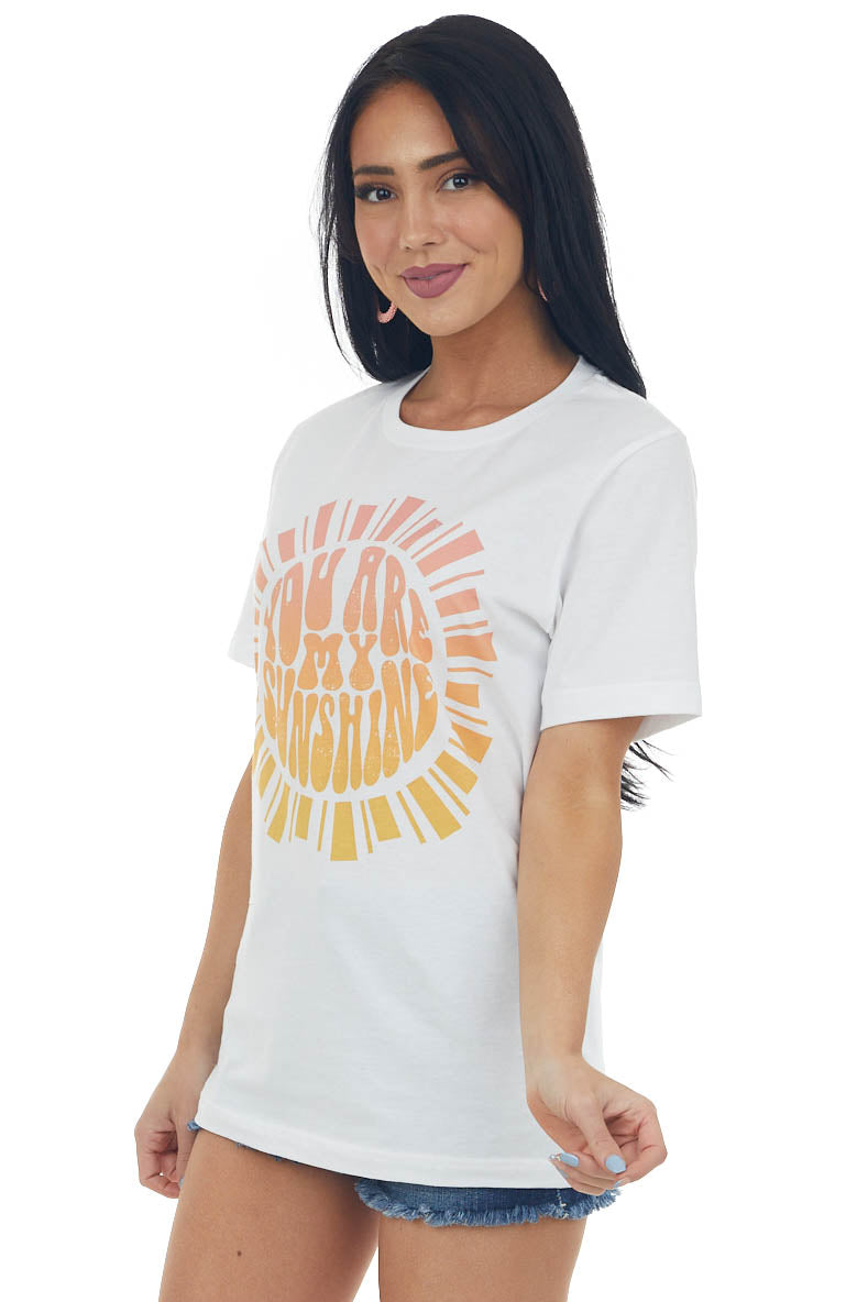 White 'You Are My Sunshine' Graphic Tee Shirt