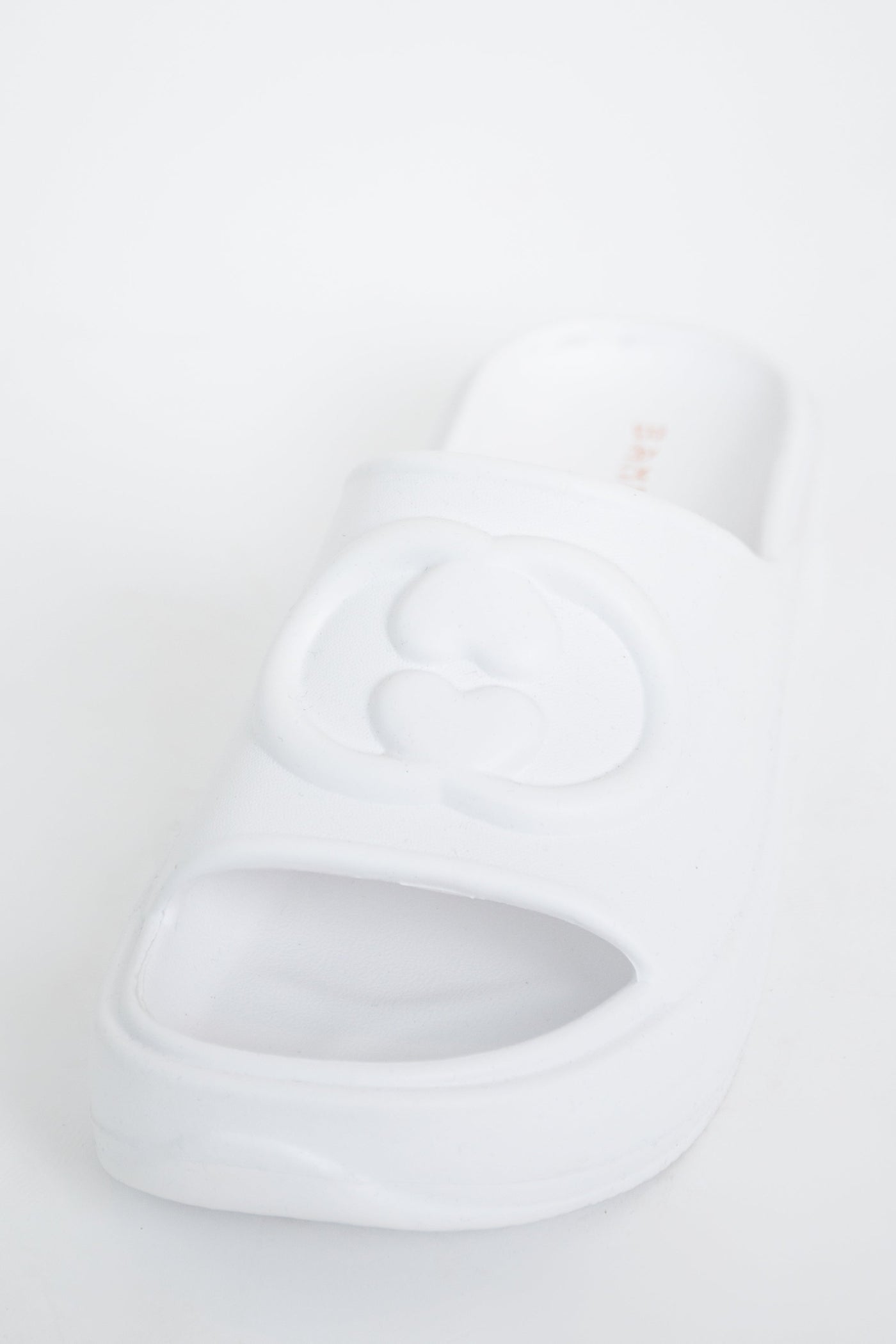 White Platform Logo Slide Sandals