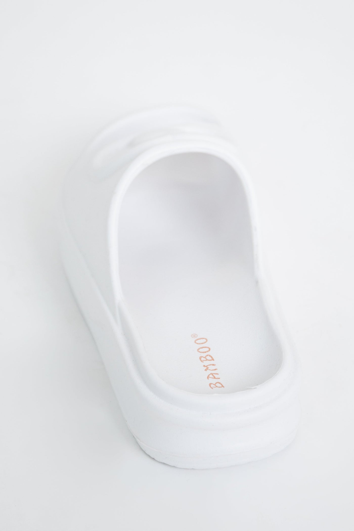 White Platform Logo Slide Sandals