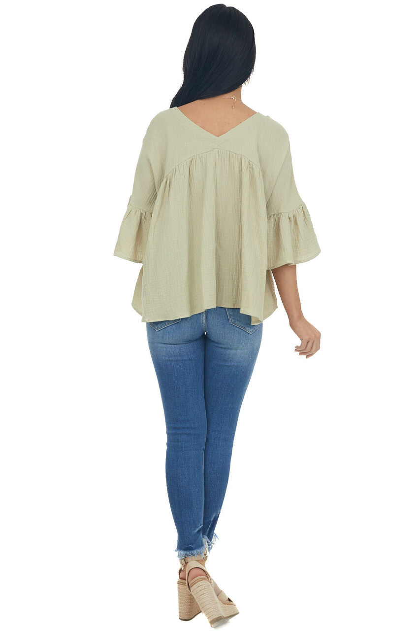 Willow Button Down Flare Sleeve Blouse