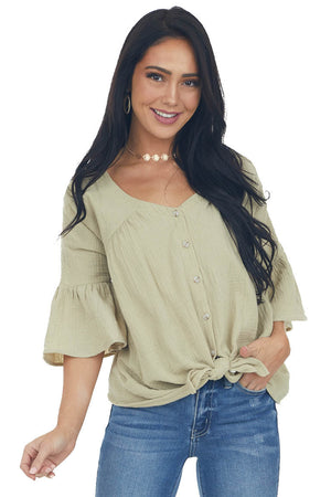 Willow Button Down Flare Sleeve Blouse