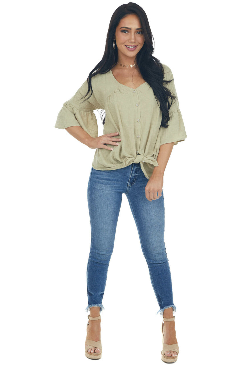 Willow Button Down Flare Sleeve Blouse