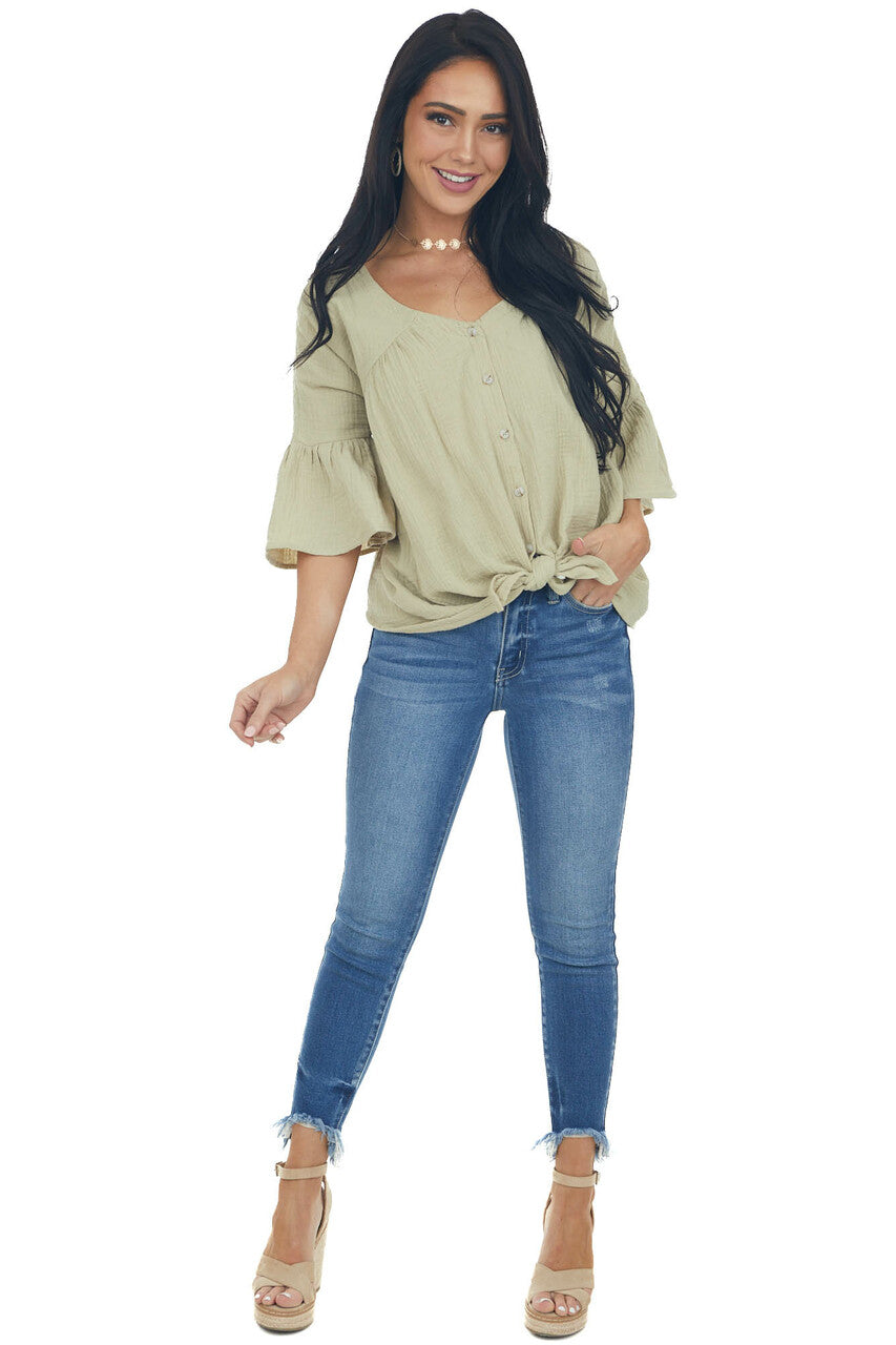 Willow Button Down Flare Sleeve Blouse