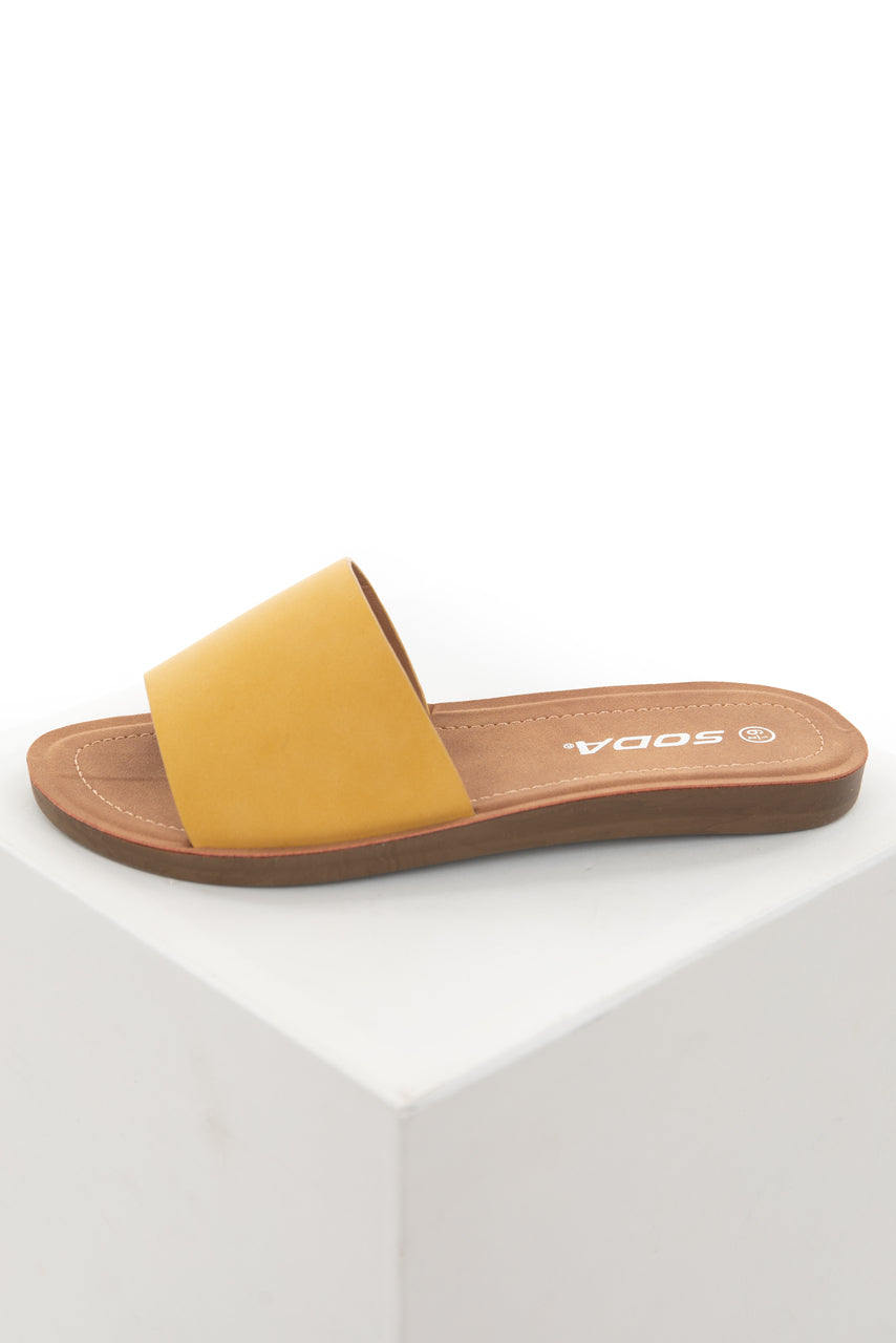Amber Faux Leather Slip On Style Sandal