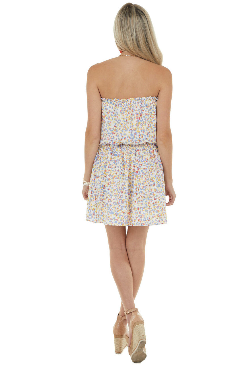 Amber Leopard Print Strapless Mini Dress 