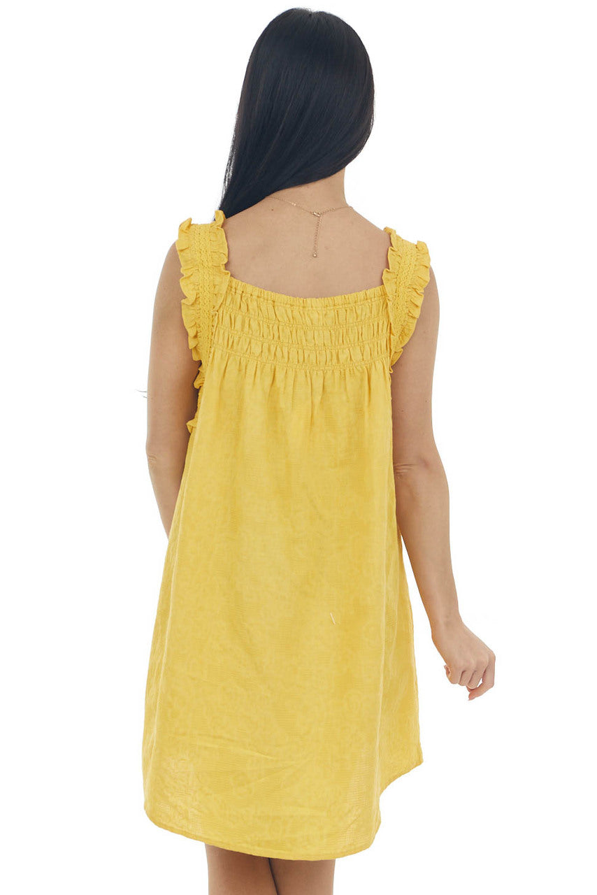 Amber Textured Smocked Yoke Sleeveless Dress