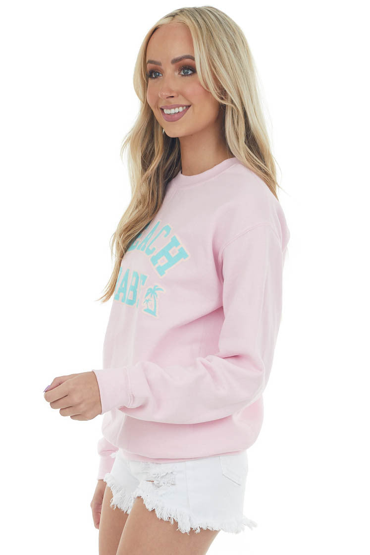 Baby Pink 'Beach Babe' Graphic Sweatshirt 