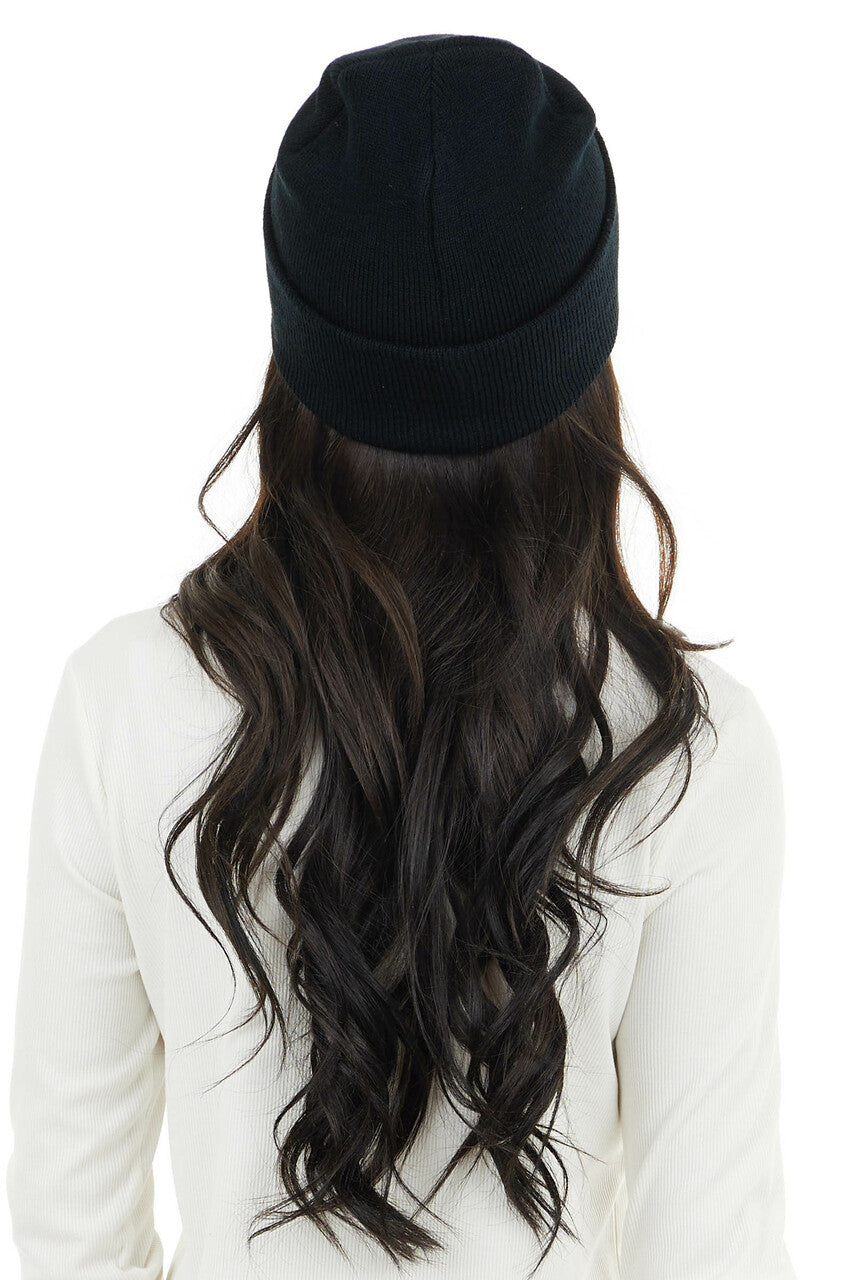 Black Comfy Knit Basic Beanie
