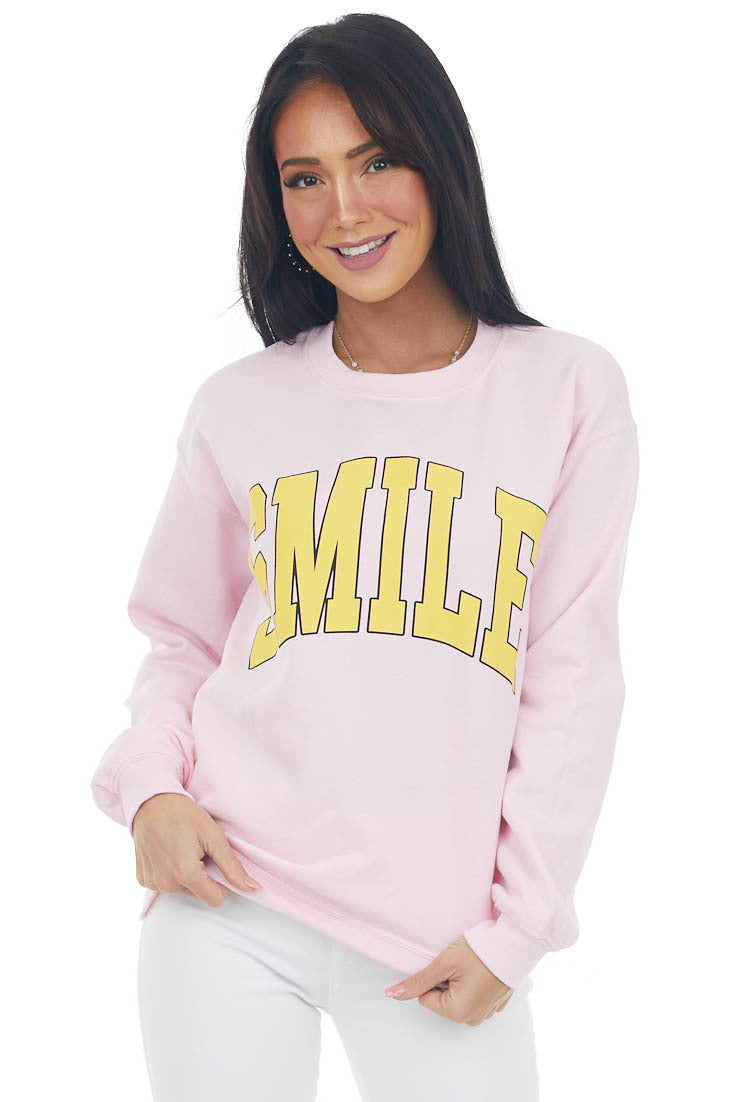 Blush and Sunshine 'Smile' Graphic Sweatshirt