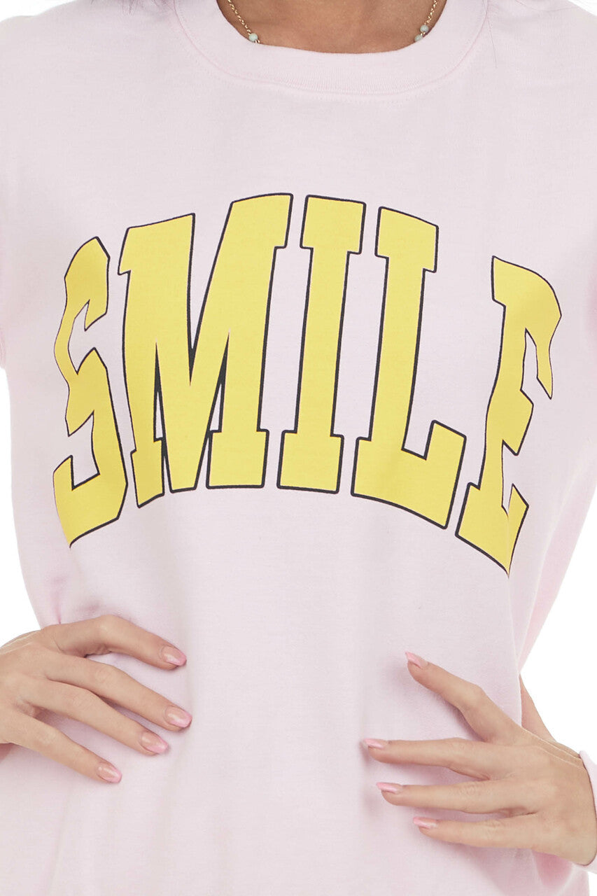 Blush and Sunshine 'Smile' Graphic Sweatshirt