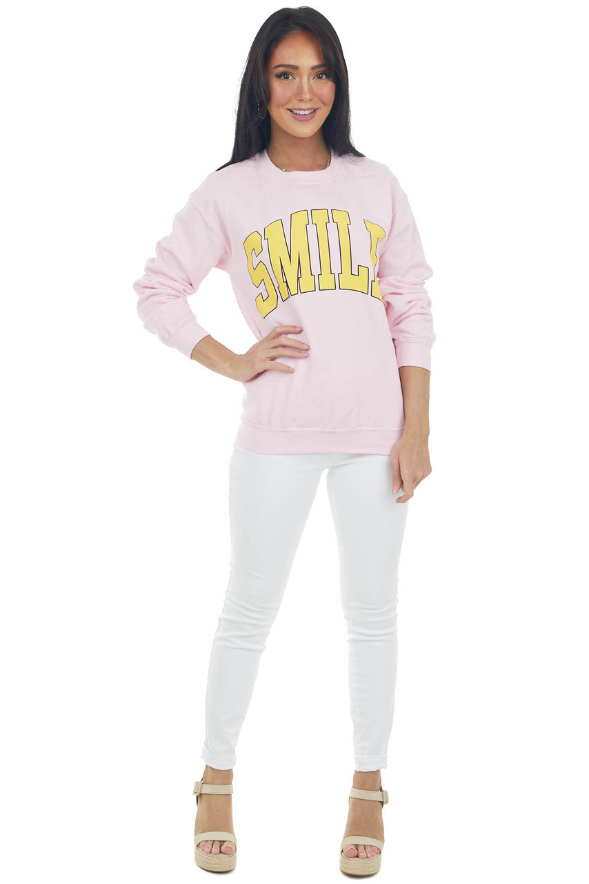 Blush and Sunshine 'Smile' Graphic Sweatshirt