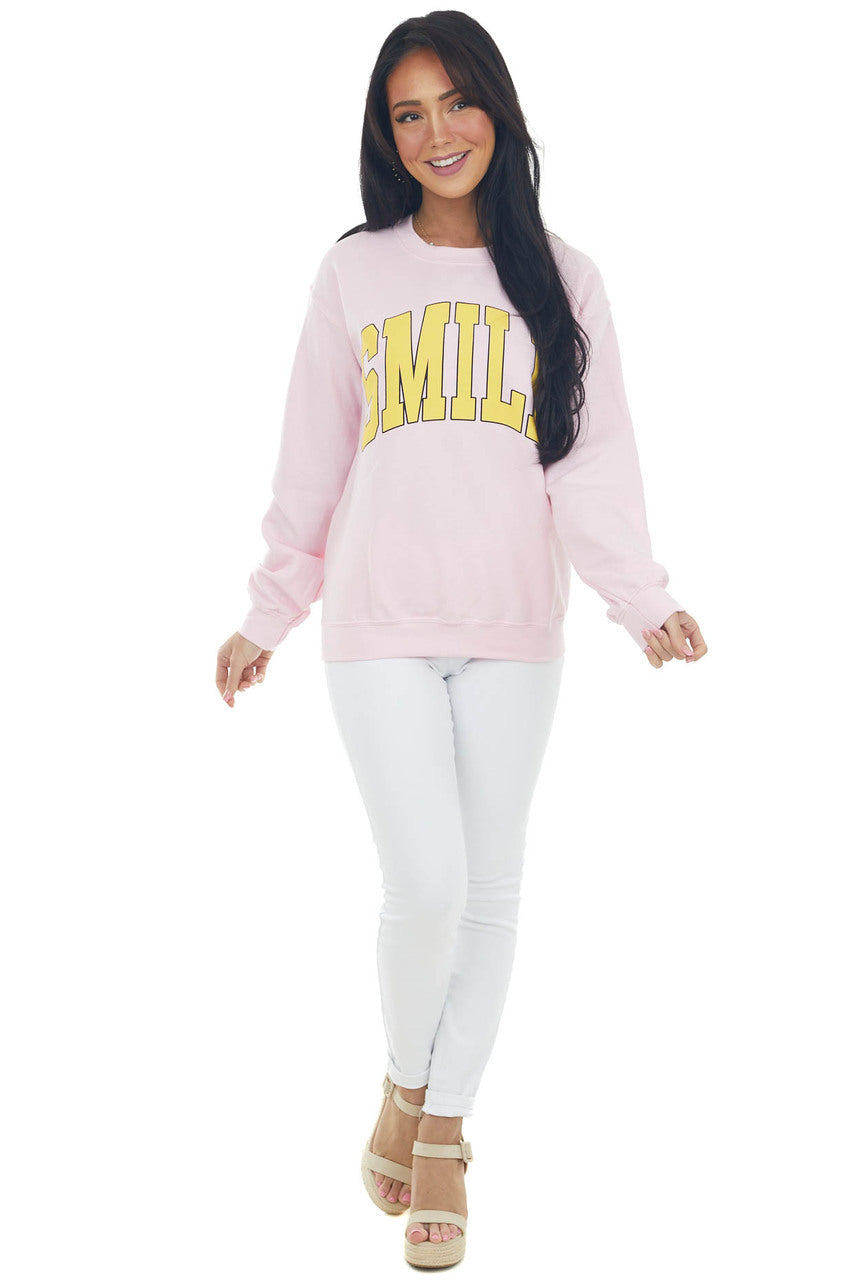 Blush and Sunshine 'Smile' Graphic Sweatshirt