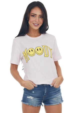 Blush 'Moody' Smiley Face Graphic Knit Tee 