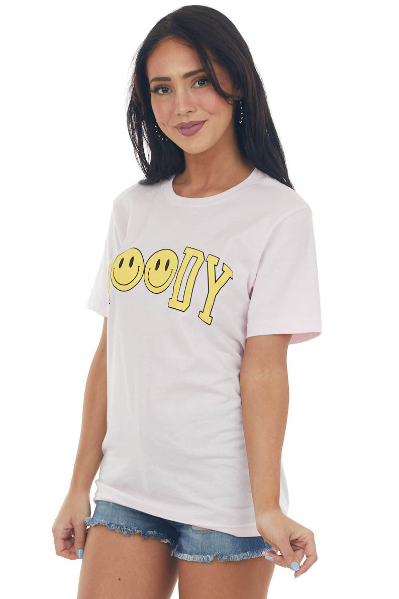 Blush 'Moody' Smiley Face Graphic Knit Tee 