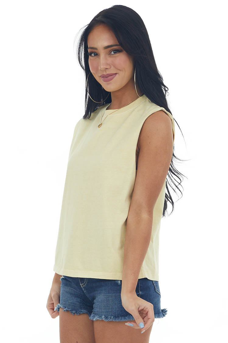 Buttercream Crew Neck Knit Muscle Tee