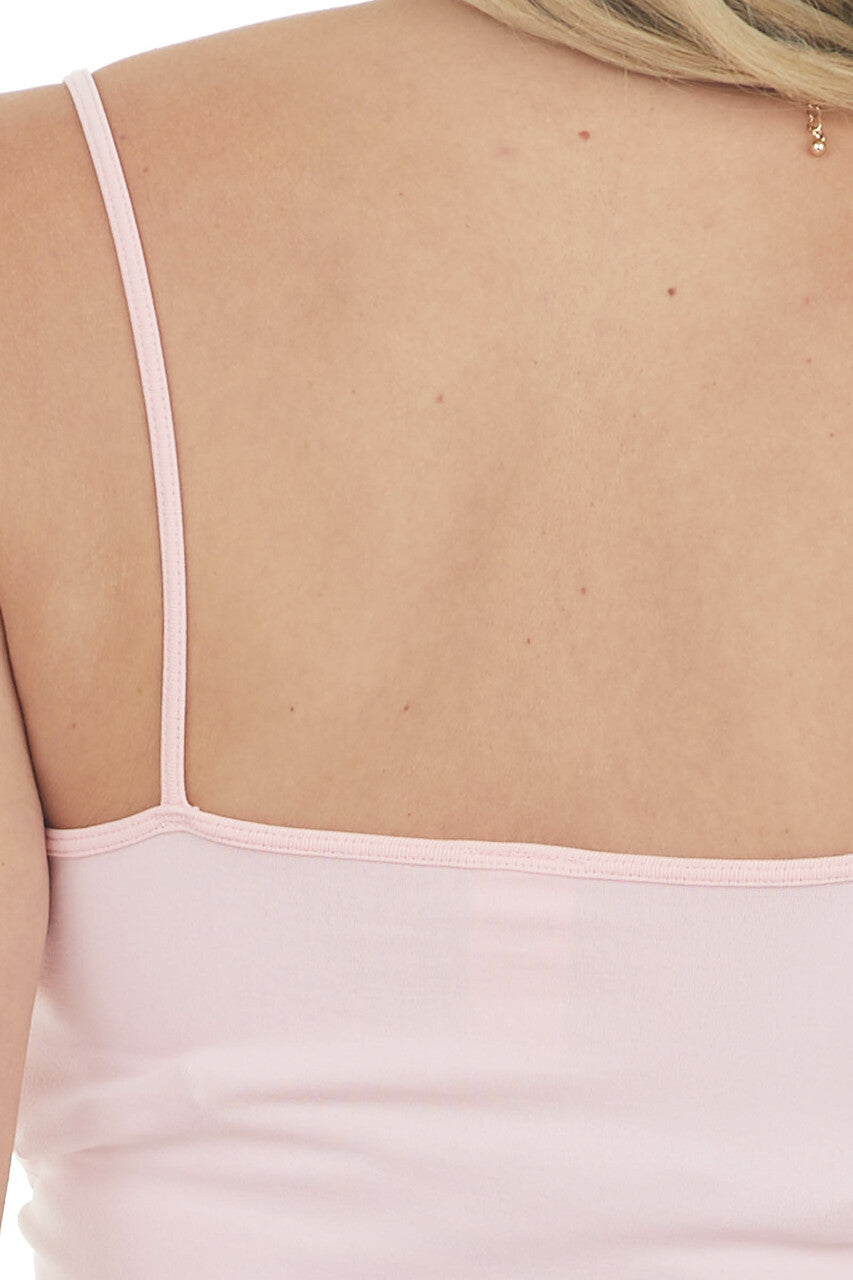 Carnation Spaghetti Strap Seamless Knit Cami 