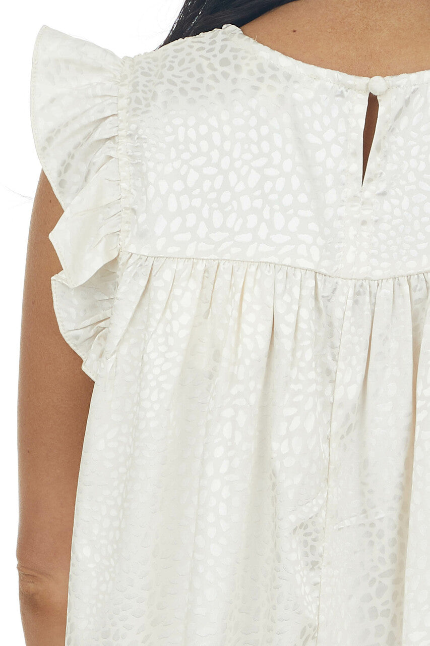 Champagne Metallic Cheetah Smocked Yoke Dress