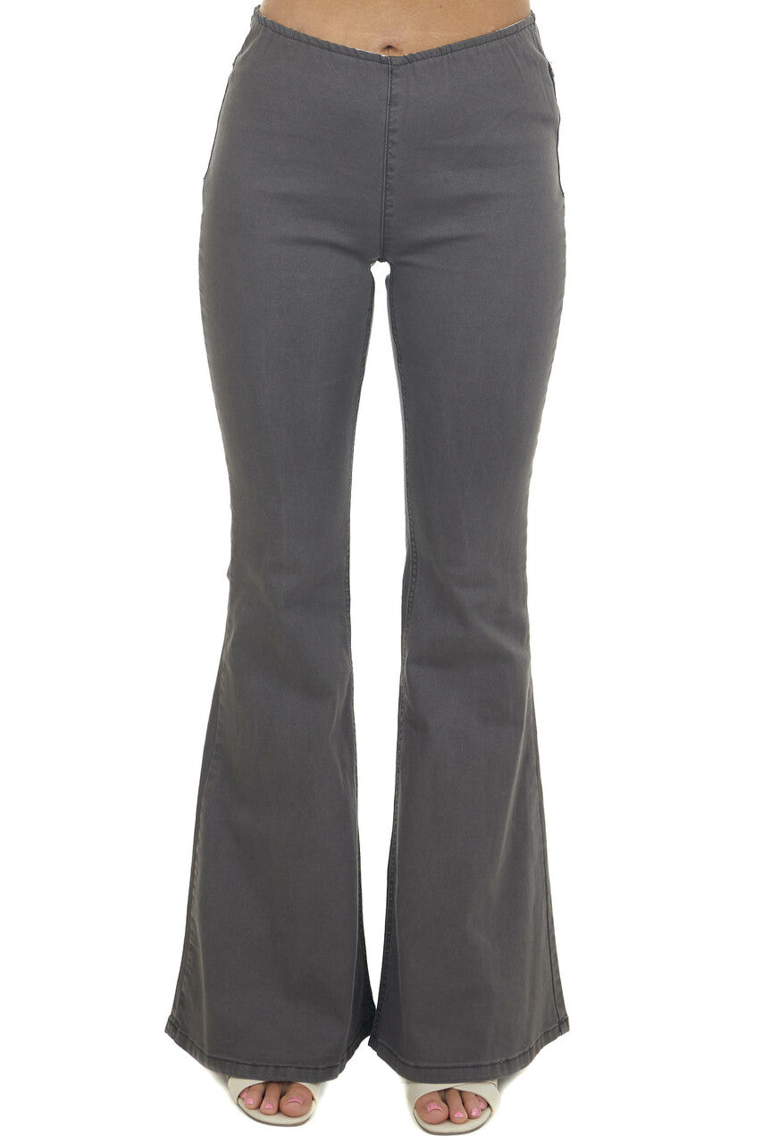 Charcoal High Rise Flare Jeggings
