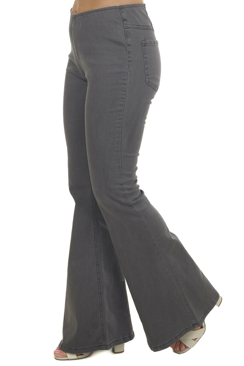 Charcoal High Rise Flare Jeggings